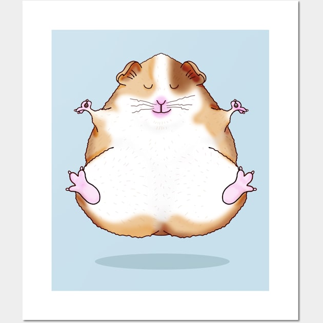 Zen Guinea Pig Meditating Wall Art by Jitterfly